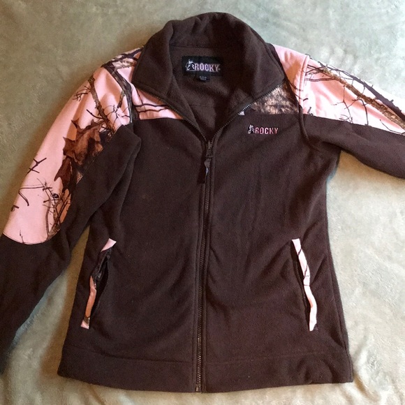 Full-zip Mossy Oak Pink Camo Print Fleece - Picture 1 of 4